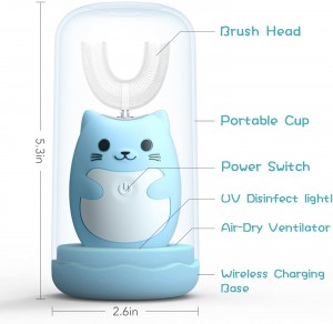 Children Electric Toothbrush U Shaped Lazy Sonic Toothbrush With Charging Sterilization And Antibacterial Smart Toothbrush 2-12