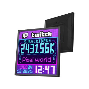 Programmable Pixel Art Digital Photo Frame Alarm Clock with LED Display Neon Light Sign Decor