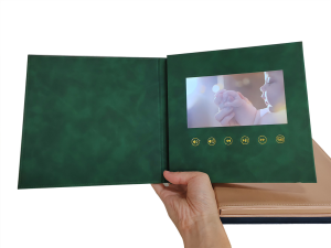 Luruxy Logo hot stamping gold process 7 inch HD screen Leather video photo book
