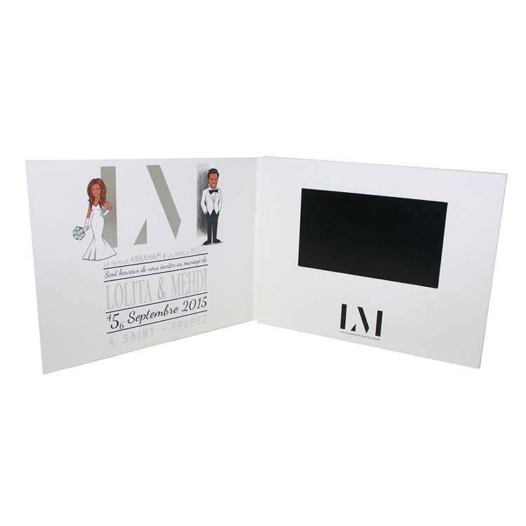 2021 High quality Video Folder - multimedia effect electronic lcd video invitation card for weddings  opening veremonies – Idealway