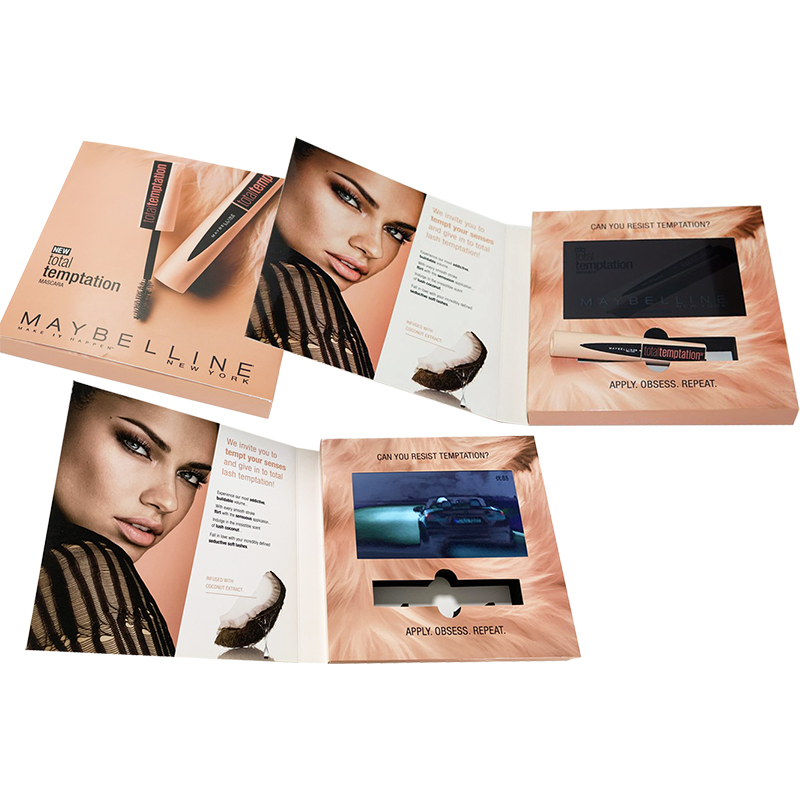 Wholesale Video Mailer Cost - Total temptation Customized A5 Size Advertising LCD video card video booklet with slot – Idealway