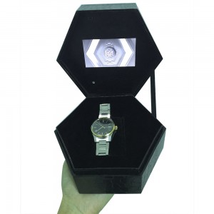 customized 7 inch LCD screen light control music card box video player box for gift jewelry product presentation