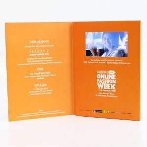 промоција луксузен подарок 4,3 инчен LCD екран Видео брошура за видео визит-картичка со сопствена голема меморија за Денот на благодарноста