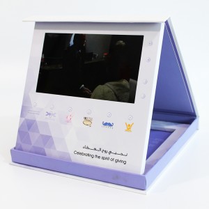 Statīvas LCD ekrāna video mapes Video apsveikuma kartītes uzņēmuma norādījumiem