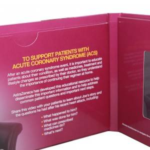 Astrazeneca 7 duim hardeband Raakskerm video besigheid brosjure met besigheid kaart sak