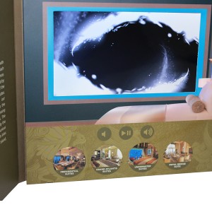 စီးပွားရေးအတွက် အတ္တလန်တစ် ဗီဒီယို နှုတ်ခွန်းဆက်ကတ်များ 7 လက်မ စျေးကွက်ရှာဖွေရေး LCD လက်လုပ် ဗီဒီယို ဘရိုရှာ ထုပ်