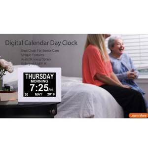 hot rekisa 8 inch Memory Loss Alzheimer Large Display Digital Calendar Clock Dementia Day Alarm Clock