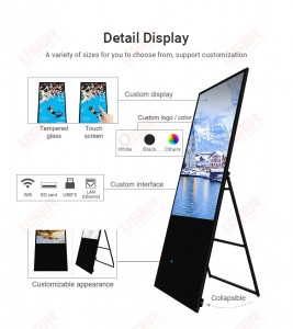 43 inci movable portabel foldable Android signage iklan pamuter digital poster lcd digital