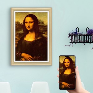 Art Gallery Home Customized wooden LCD Advertising Player digital photo frame support phone App cloud control