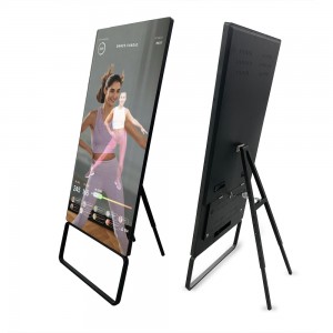 43 inch floor standing magic mirror glass advertising players 10 points capacitive touch screen display interactive mirror
