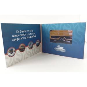 Benotzerdefinéiert Gréisst Nofëllbar Batterie LCD Video Brochure Kaart Fir Business Promotioun Cadeau