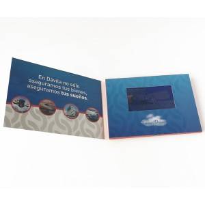 Προσαρμοσμένο μέγεθος επαναφορτιζόμενης μπαταρίας LCD κάρτα μπροσούρας βίντεο για δώρο προώθησης επιχειρήσεων