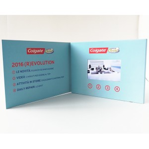 Colgate New Business Invitation LCD Brochure Gift អេក្រង់ឌីជីថល TFT កាតស្វាគមន៍វីដេអូ