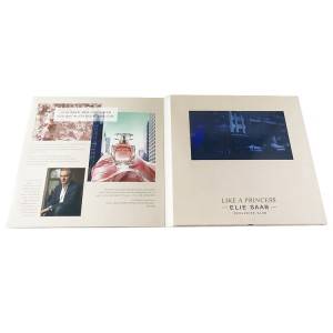 Catalogo di brochure video con schermo TFT LCD da 7 pollici Elie Saab per il marketing di biglietti da visita di inviti regalo di auguri