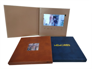 Regalos de aniversario de voda de coiro Álbum dixital de fotos de vídeo IPS de 7 polgadas personalizado
