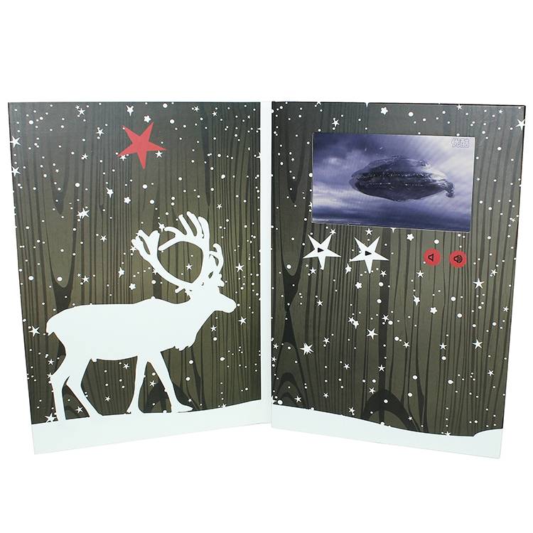 High definition Visiting Card Video - Customized Merry Christmas Creative 4.3 Inch LCD Display Digital brochure video Greeting postCard – Idealway