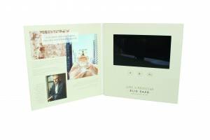 Catalogo di brochure video con schermo TFT LCD da 7 pollici Elie Saab per il marketing di biglietti da visita di inviti regalo di auguri