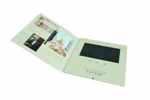Elie Saab catálogo de folheto de vídeo com tela lcd tft de 7 polegadas para saudação, convite, cartão de visita, marketing