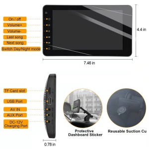 ឧបករណ៍ចល័ត Apple Carplay Wireless 7 អ៊ីង ម៉ូនីទ័ររថយន្ត កញ្ចក់អេក្រង់ LCD ភ្ជាប់ឧបករណ៍ចាក់វីដេអូពហុមេឌា