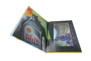 Shell Helix Ultra 10 လက်မ Ips Lcd မျက်နှာပြင် နှုတ်ဆက်ခြင်း ဗီဒီယို ဘရိုရှာ ပလေယာကတ် စာပို့သူ