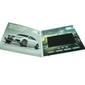 Реклама автомобиля BMW 7-дюймовый ЖК-видео-брошюра HD-экран видео-папка поздравительная открытка прочная для бизнеса