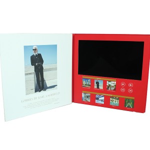 Brochura de vídeo de 10 polegadas com capa dura e três dobras para presente de marketing de luxo da Sotheby's Real Easte