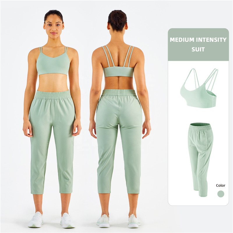 Invisible Elastic Yoga Workout Bra And Joggers Set