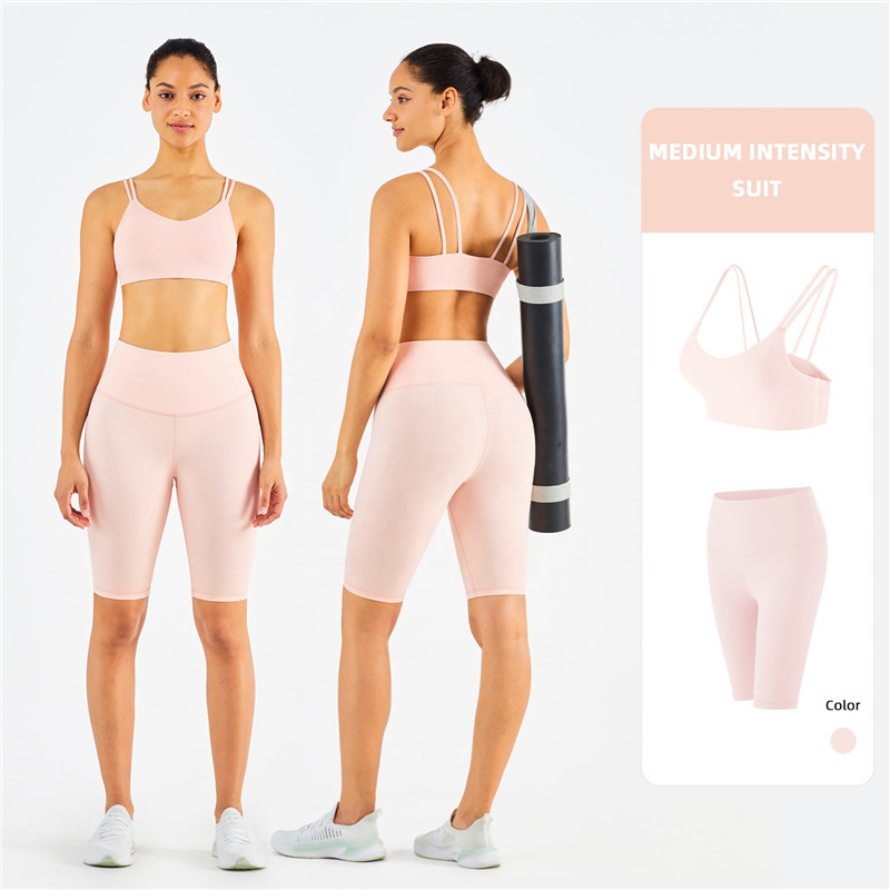 High Support Bike Shorts Yoga Two Piece Set
