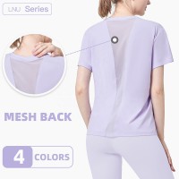 Women Sports T Shirt With Mesh Stitching Back