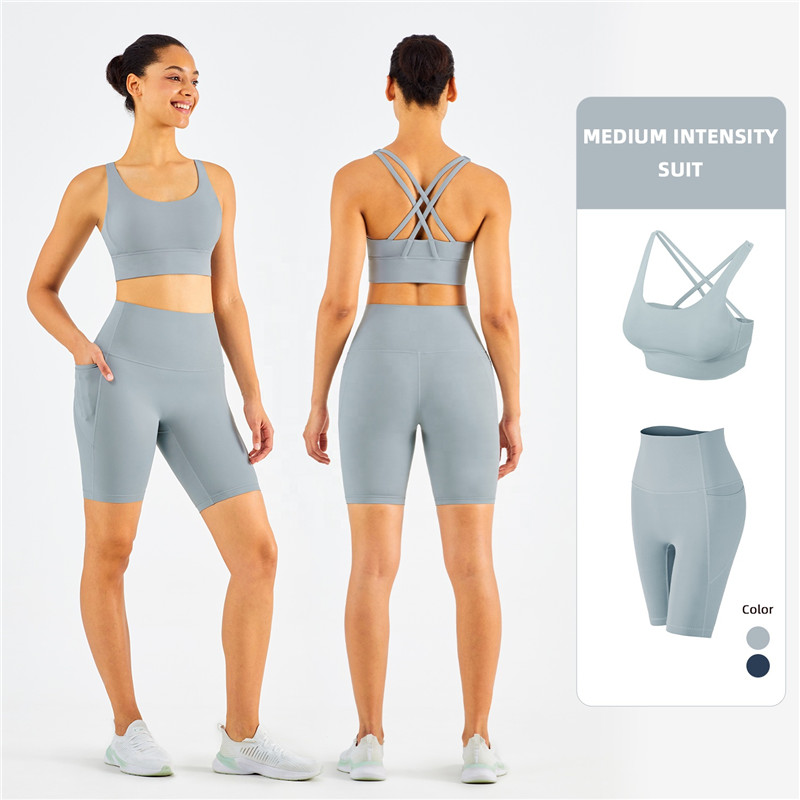 Custom Logo Yoga Short Sets Fitness Women