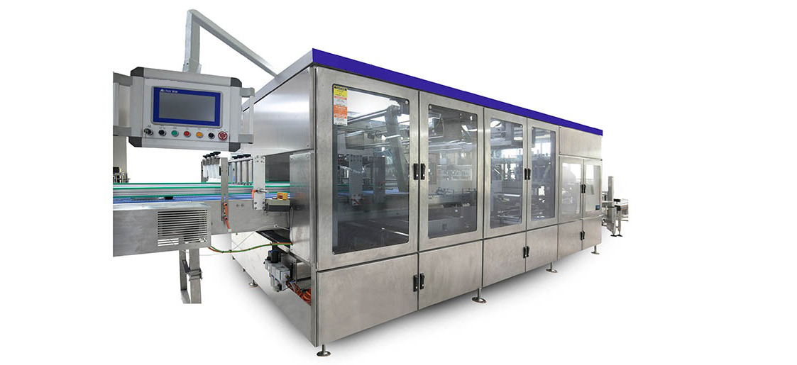 The packing process of automatic side load case packing machine