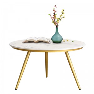 ყავის მაგიდა ოქროს თანამედროვე აქცენტიანი მაგიდა მრგვალი მობუდარი მაგიდა თანამედროვე მაგიდის მისაღები ოთახის სახლის დეკორი