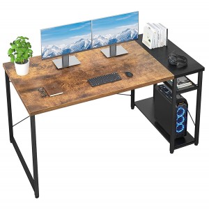 Számítógépes íróasztal 47 hüvelykes otthoni irodai asztal Ipari, robusztus íróasztal tárolópolcokkal Modern, egyszerű stílusú PC-asztal otthoni irodai dolgozószobához