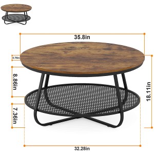 Moderns apaļš kafijas galdiņš ar uzglabāšanas plauktu