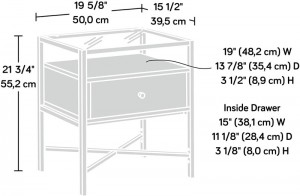 Sidebord med opbevaring Hvid Finish Lille Stue Sofabord