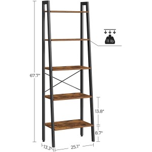 5-Tuapapa Papa Tuwhera VASAGLE Ladder Shelf