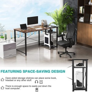 Računalni stol Stol za kućni ured od 47 inča, čvrst industrijski pisaći stol s policama za pohranu Moderan PC stol jednostavnog stila za radnu sobu u kućnom uredu