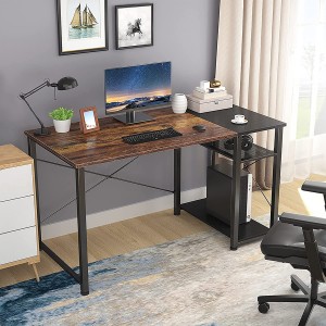 Компьютерийн ширээ 47 инчийн гэрийн оффисын ширээ, үйлдвэрлэлийн зориулалттай бат бөх бичгийн ширээ, хадгалах тавиур бүхий орчин үеийн энгийн хэв маягтай, гэрийн оффисын ажлын өрөөнд зориулсан компьютерийн ширээ