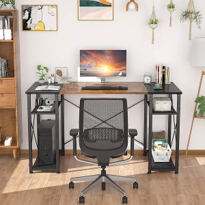 Гэрийн оффисын ширээ Хадгалах тавиур бүхий үйлдвэрлэлийн бат бөх бичгийн ширээ Гэр оффисын ажлын өрөөнд зориулсан орчин үеийн энгийн загварын компьютерийн ширээ Компьютерийн ширээ