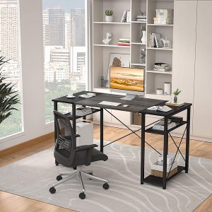 Home Office Desk Industrial Sturdy Writing Table with Storage Shelves Modern Simple Style PC Desk Home Office Study Room Computer Desk