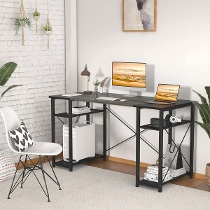 Hjemmekontor industrielt solid skrivebord med oppbevaringshyller Moderne enkel stil PC-pult for hjemmekontor Studierom Databord
