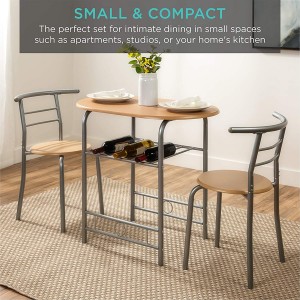 3-dijelni drveni okrugli stol i set stolica za kuhinju i blagovaonicu