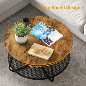 Modern round Coffee Table with Repono Shelf