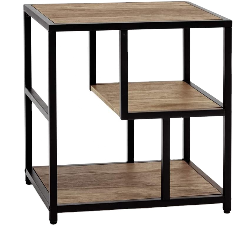 Tavolino da salotto produttore di mobili in legno con tavolino quadrato con struttura in metallo