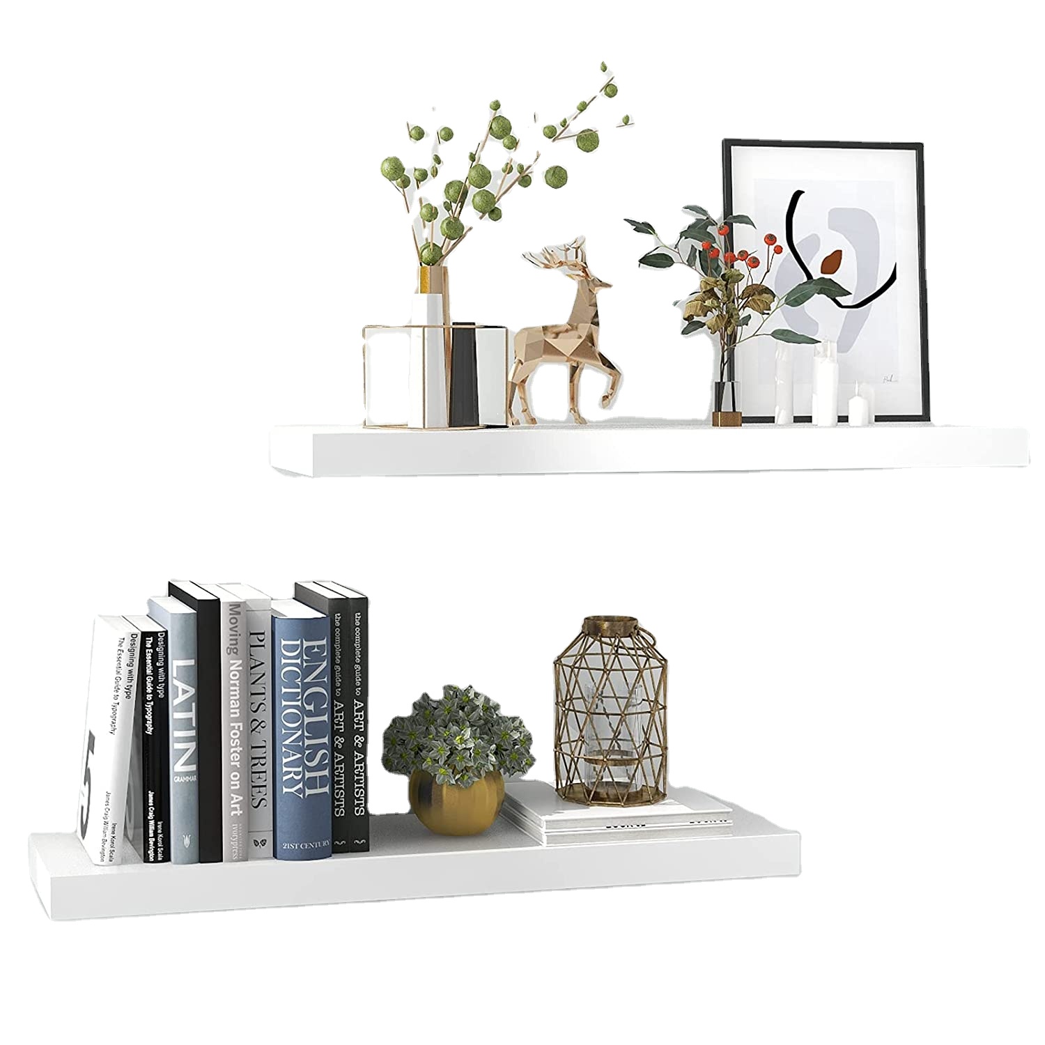 Picture Ledge Shelf  Wall Mounted Floating Shelves Display Storage Ledge for Home Kitchen Office Decoration