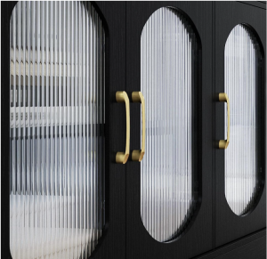 Kicheni Yemahara-Yakamira Yemazuvano Sideboard Buffet Storage Cabinet ine Glass Doors nemadhirowa
