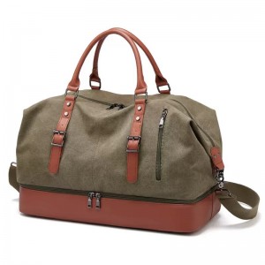 Modische Leder-Reisetasche im Vintage-Stil aus Segeltuch, die multifunktional ist