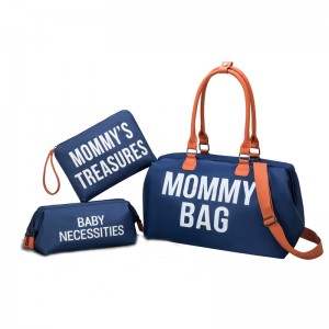 Mommy Single Shoulder Handbag အတွက် 2023 Fashion Diaper Bag နှင့် Multifunctional Large Capacity Diaper Bag 2 စုံ