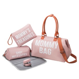Модна торба за пелени од 2023 година за мама чанта со едно рамо и мултифункционална торба за пелени со голем капацитет со 2 комплети