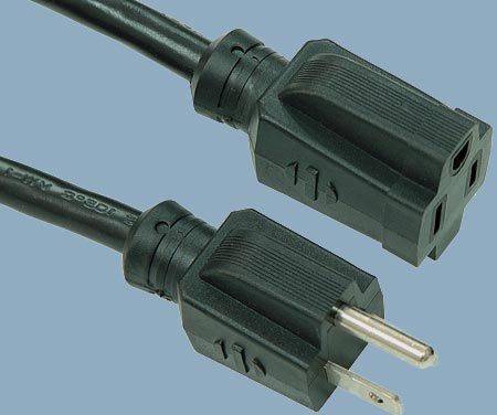 5-15 15A 125V 3 Prong Single Outlet Standard Outdoor Extension Cord